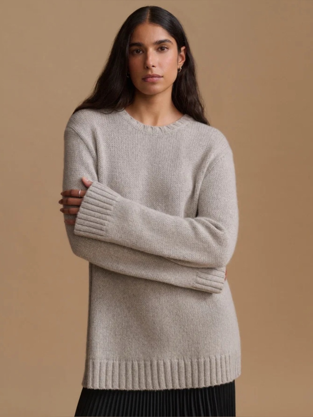 Jenni Kayne 100% Cashmere Amelia Crewneck - grey size small